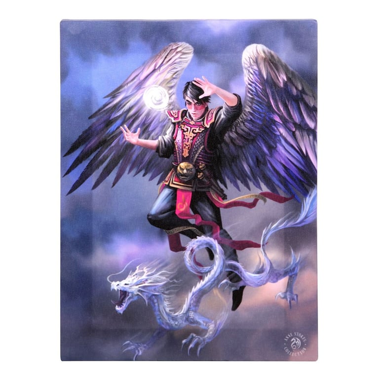 Anne Stokes Elemental Magic Air Element Wizard Canvas Wall Plaque