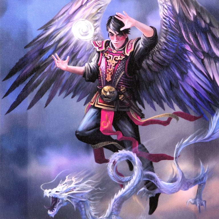Anne Stokes Elemental Magic Air Element Wizard Canvas Wall Plaque