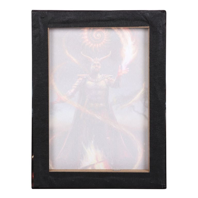 19x25cm Fire Element Wizard Canvas Plaque by Anne Stokes - High-Quality Artwork from Elemental Magic Series