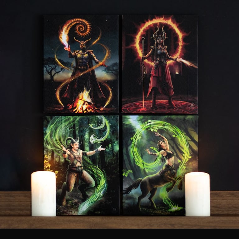 Earth Elemental Sorceress 19x25cm Canvas Wall Plaque by Anne Stokes