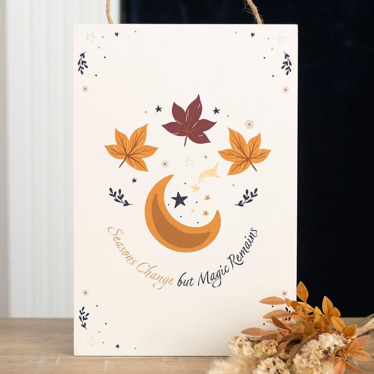 Autumn Magic Hanging Sign - Rustic Seasonal Home Decor