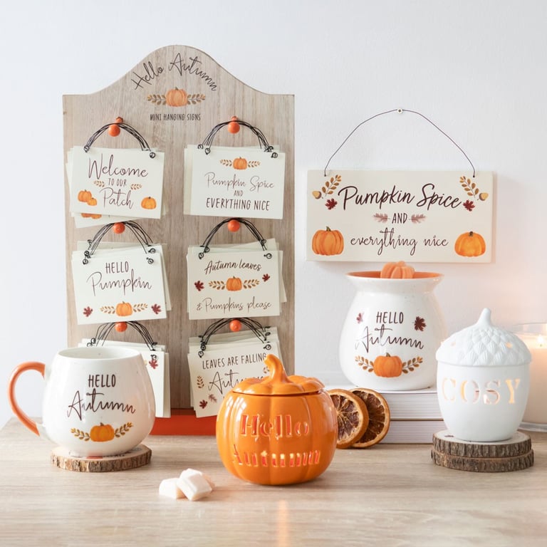 20cm Pumpkin Spice Hanging Sign - Charming Fall Kitchen Decoration
