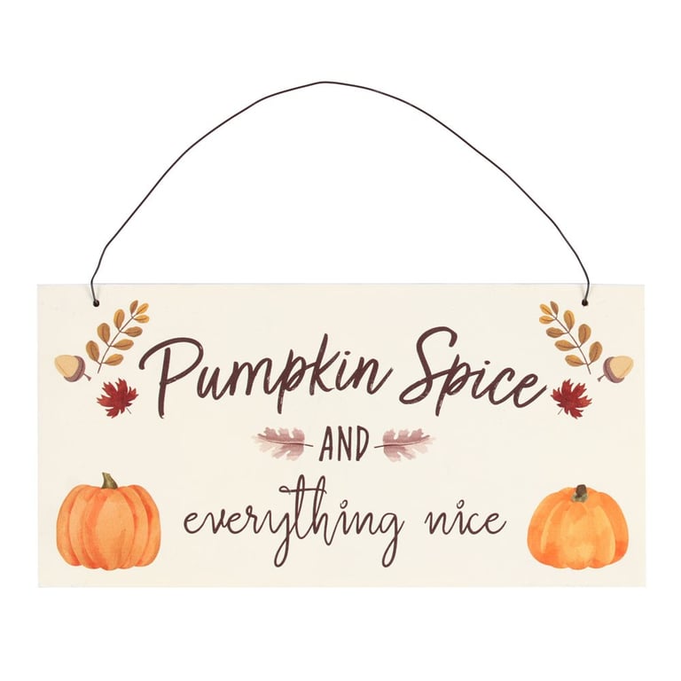 20cm Pumpkin Spice Hanging Sign - Charming Fall Kitchen Decoration
