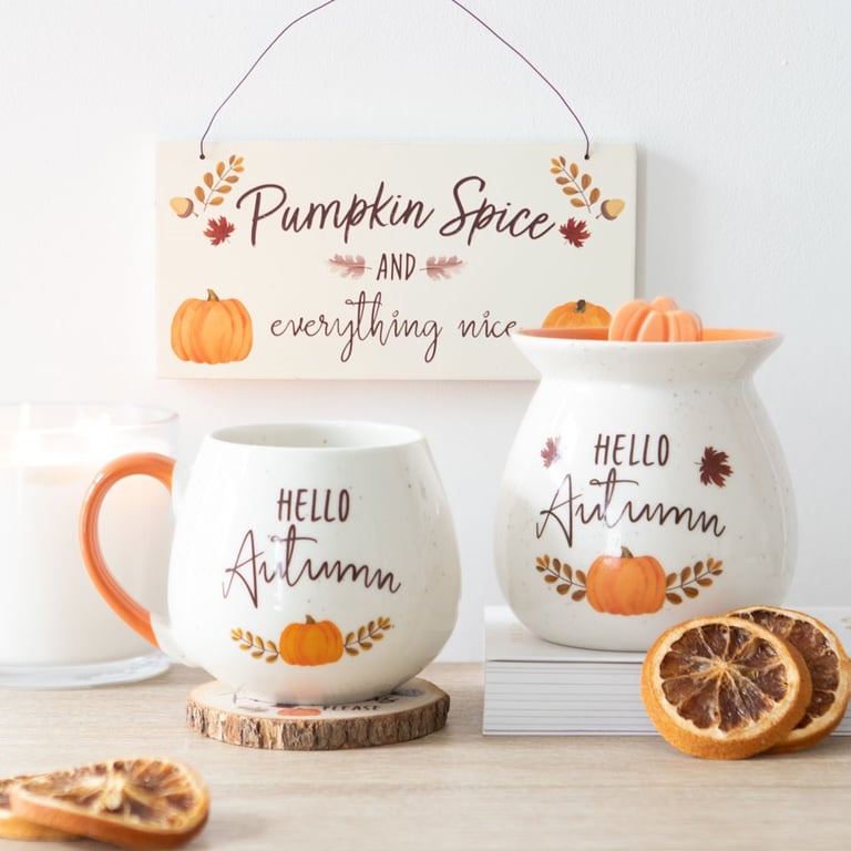 20cm Pumpkin Spice Hanging Sign - Charming Fall Kitchen Decoration