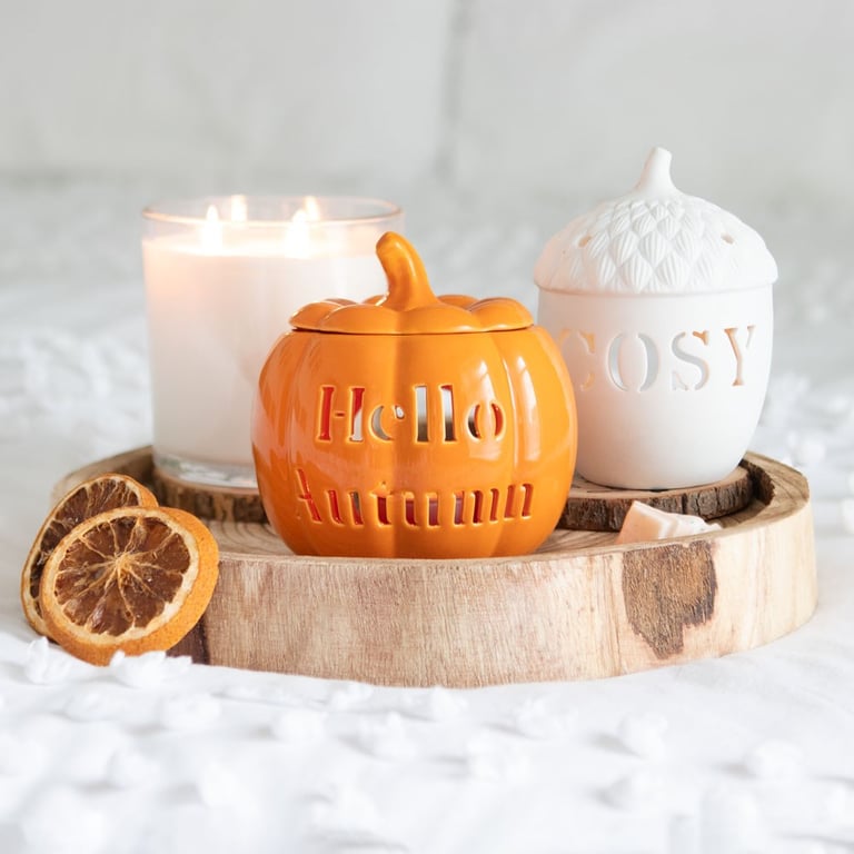 Acorn Tealight Holder - Rustic Woodland Design with Cozy Cutout Text