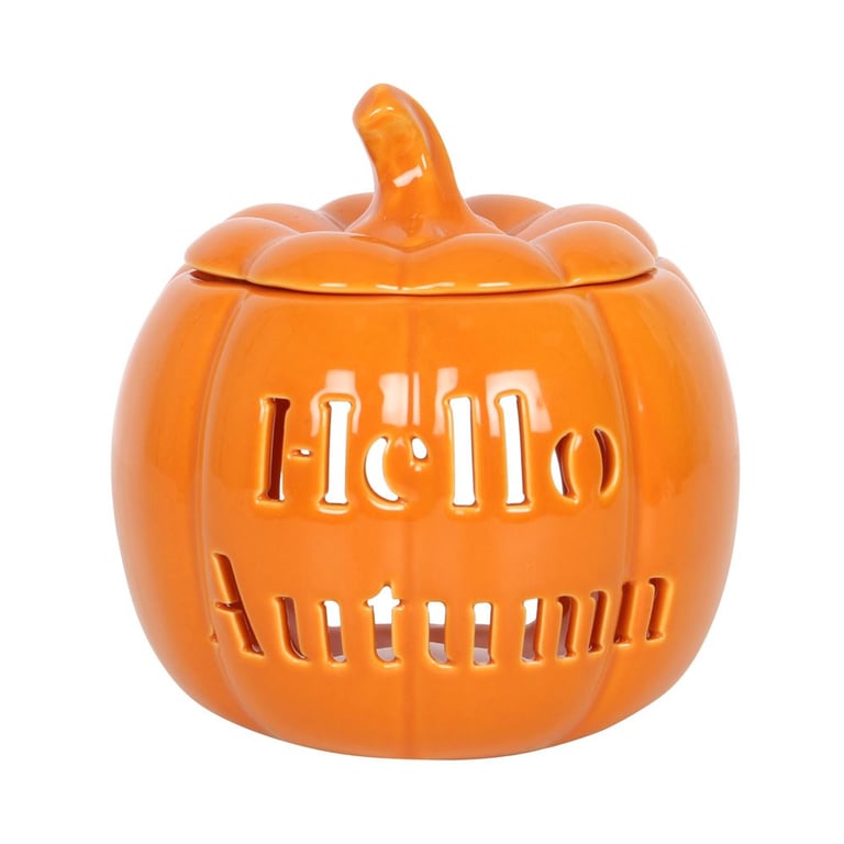 Hello Autumn Pumpkin Oil Burner - Cozy Warm and Spicy Fragrance Wax Melts Warmer