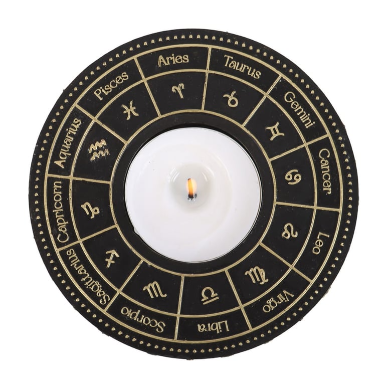 Astrology Wheel Tealight Candle Holder - Celestial Home Decor Decoration