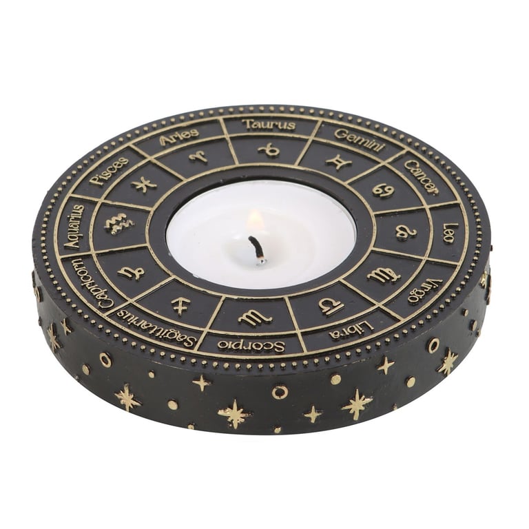 Astrology Wheel Tealight Candle Holder - Celestial Home Decor Decoration