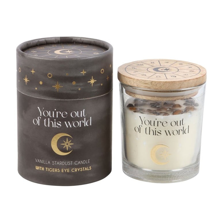 Vanilla Stardust Crystal Chip Candle - Inspires Positivity and Relaxation at Home