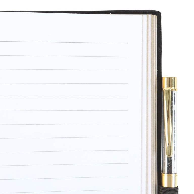 Astrology Wheel Journal with Black Velvet Binding and Obsidian Pen