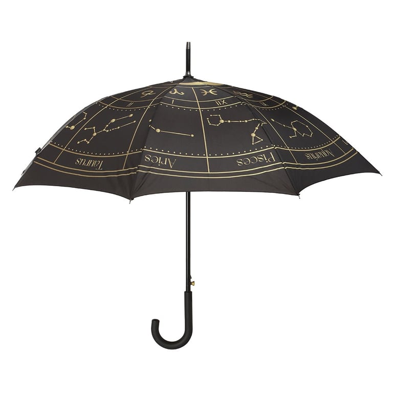 Black Astrology Wheel Umbrella - Stylish and Unique Rainy Day Accessory