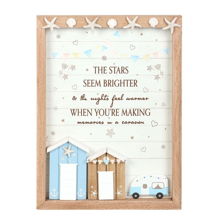 The Stars Seem Brighter Caravan Plaque - Seaside Decor with Personalized Touch