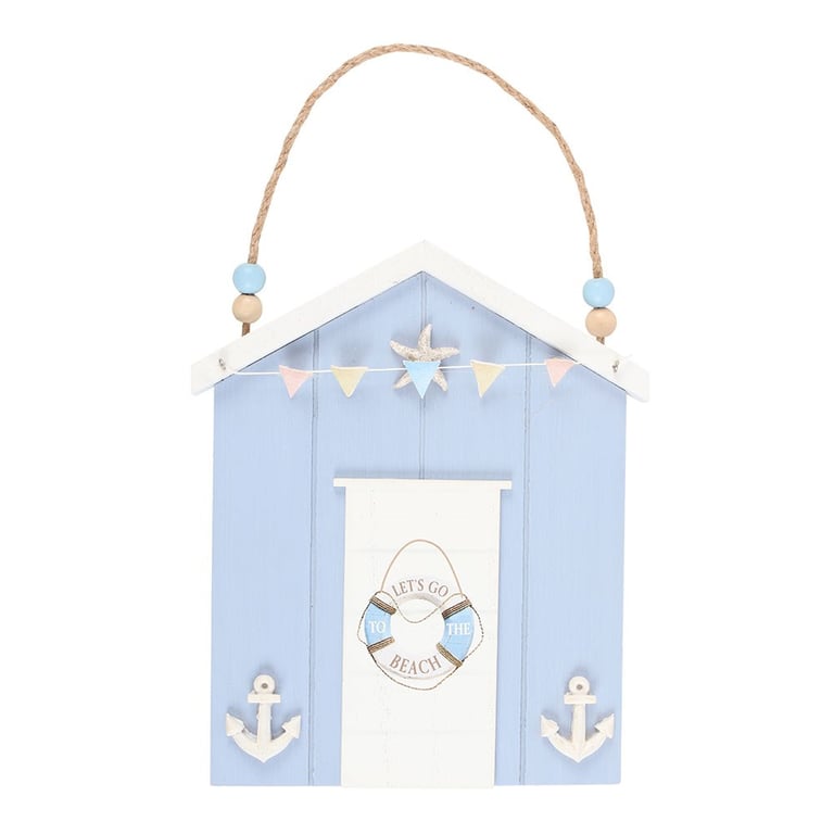 Blue Life Ring Beach Hut Hanging Decoration - Seaside Home Decor with Coastal Theme