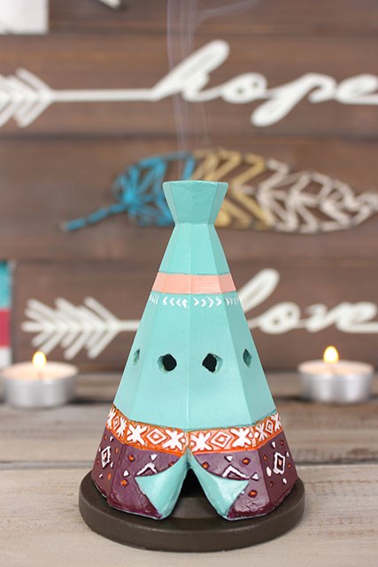 Boho Teepee Incense Cone Holder - Smoke Diffuser Home Decor Accessory