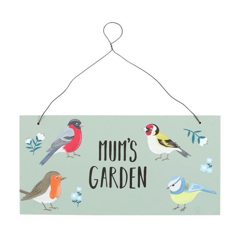 Mum s Garden British Garden Birds Sign - Adorable Outdoor Decor Gift for Mum s Special Day