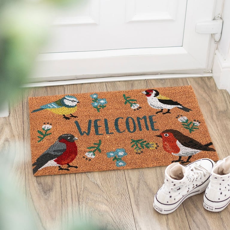 Natural British Garden Birds Coir Welcome Doormat