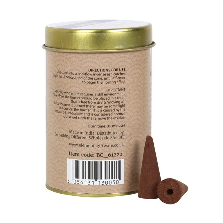 Elements 6-Piece Lavender Jumbo Backflow Incense Cones Set - Vegan Home Fragrance, 40-Minute Burn Time