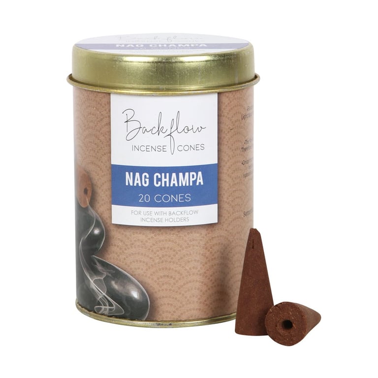 Elements Nag Champa Jumbo Backflow Cones - Traditional Incense for Home Fragrancing (6 x 20 Count)