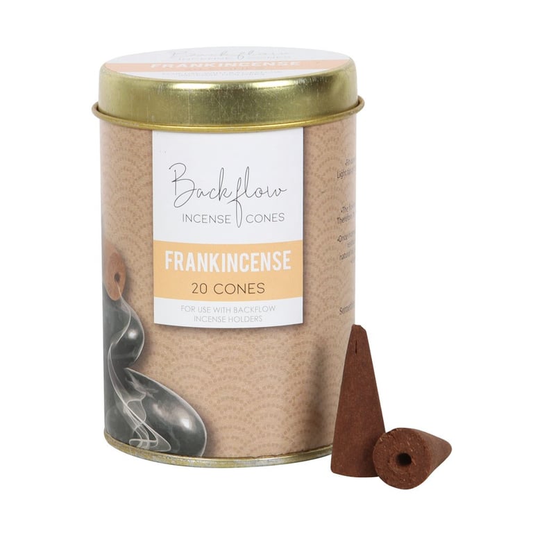 Elements Frankincense Jumbo Backflow Incense Cones - 6 Tins, Vegan, 40 Min Burn Time