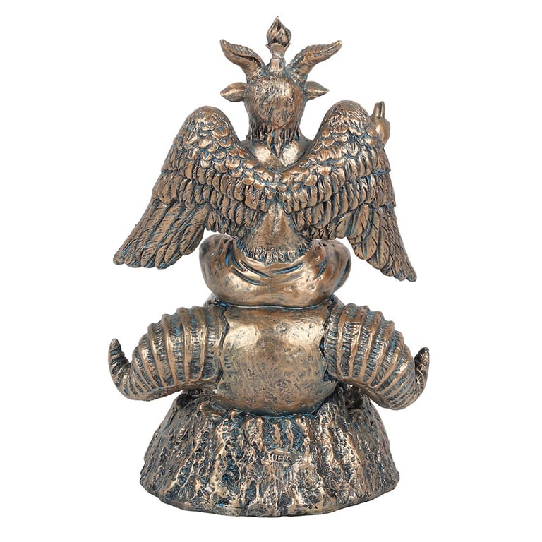 Gold Baphomet LED Backflow Incense Burner - Occult Symbolism and Aesthetic Home Decor with Smoke-Emitting Horned Skull Design