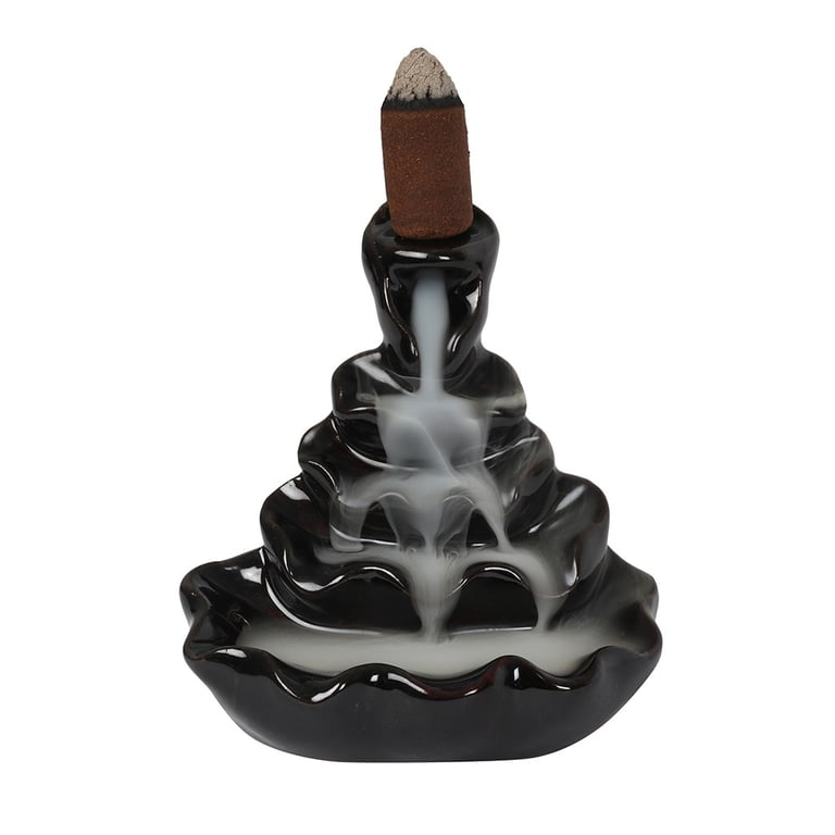 4-Tier Ripple Backflow Incense Burner - 4-Level Smoke Ripple Decor and Holder for Home Fragrance