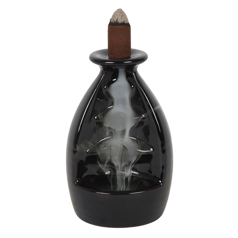 Ceramic Cocoon Backflow Incense Burner with Smoke Pooling Design