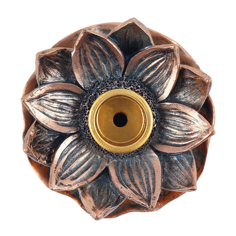 Bronze Lotus Backflow Incense Burner - Mesmerising Smoke Waterfall Effect