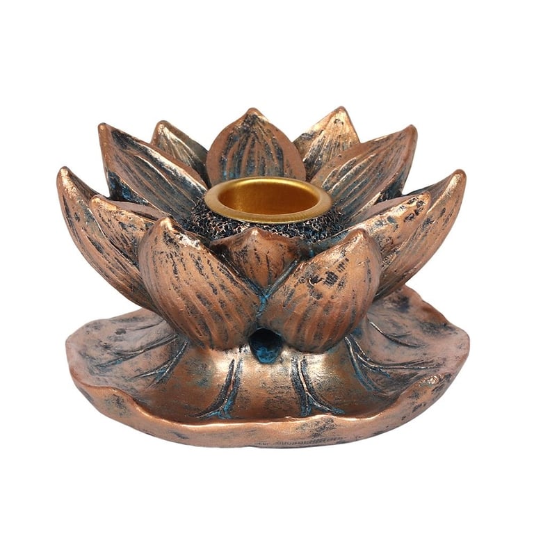 Bronze Lotus Backflow Incense Burner - Mesmerising Smoke Waterfall Effect