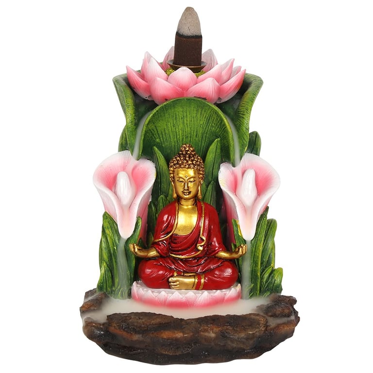 Colourful Buddha Backflow Incense Burner - Mesmerising Smoke Waterfall Effect