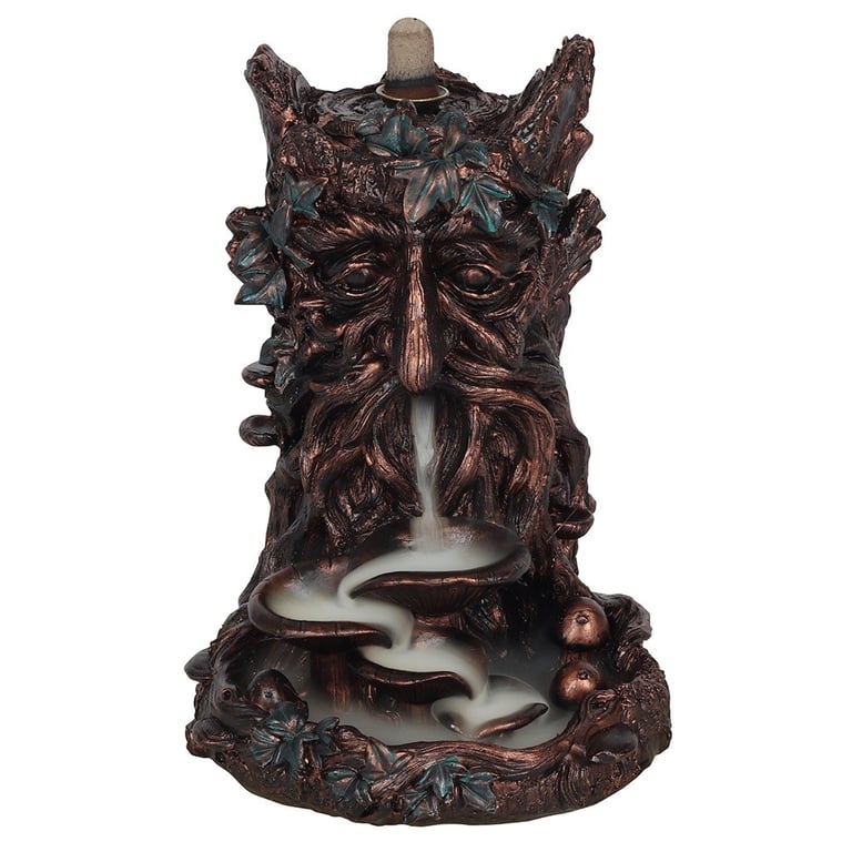 Bronze Effect Tree Man Resin Backflow Incense Burner - Forest Themed Home Fragrance Decor