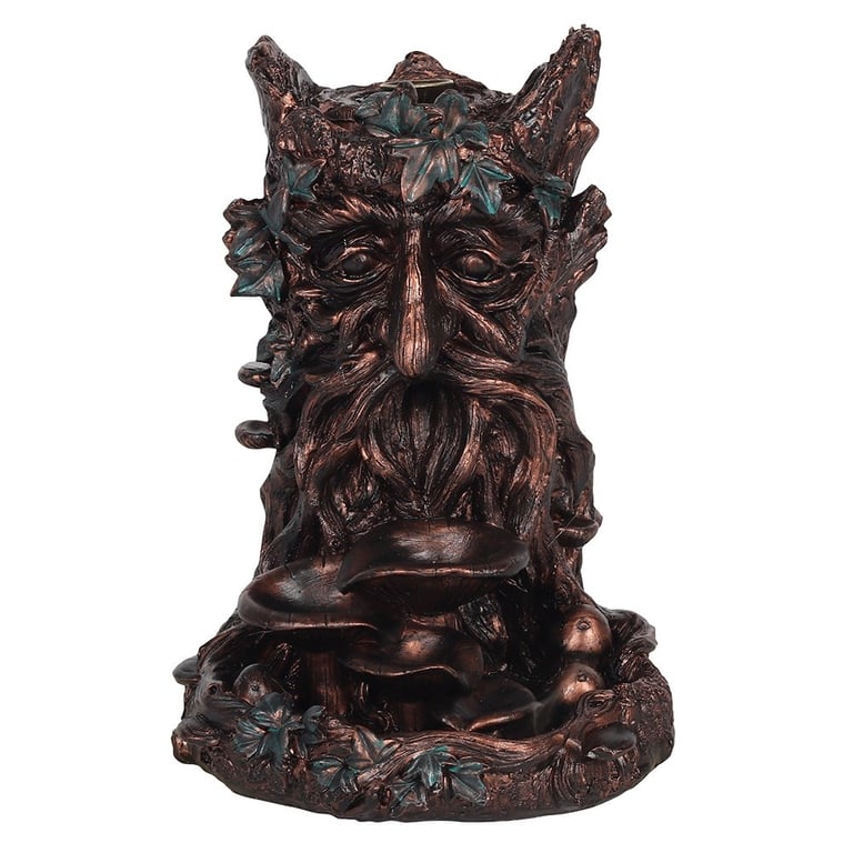 Bronze Effect Tree Man Resin Backflow Incense Burner - Forest Themed Home Fragrance Decor