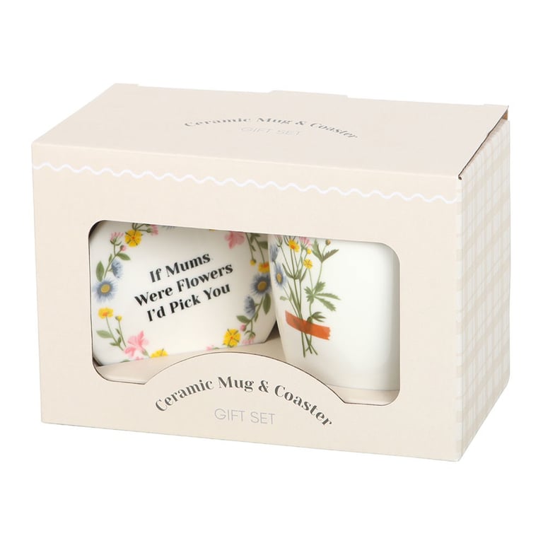 If Mums Were Flowers Ceramic Mug & Coaster Set - Mothers Day Gift Idea