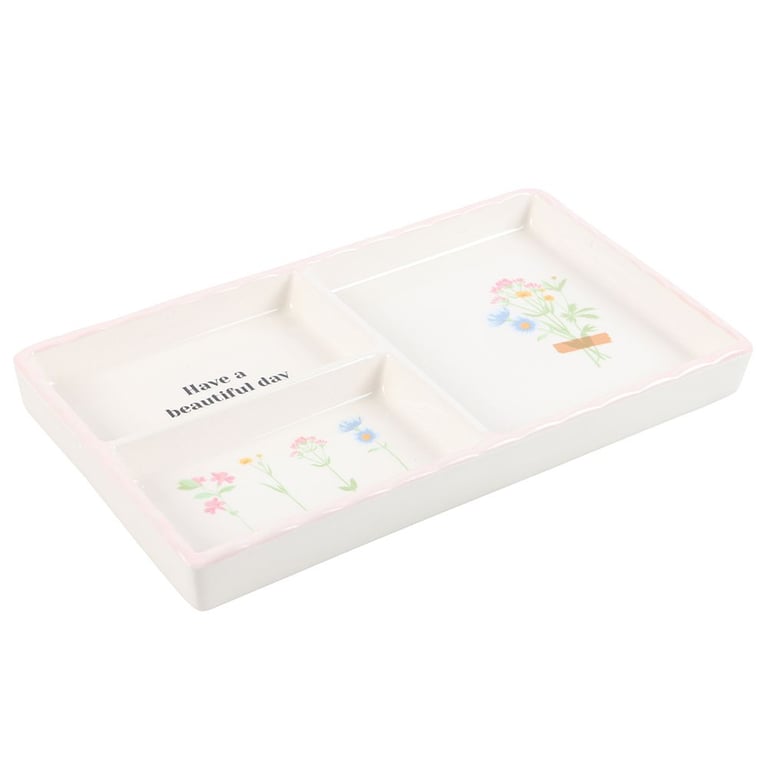 Beautiful Floral Trinket Tray - Home Organization and Jewelry Organizer in Style