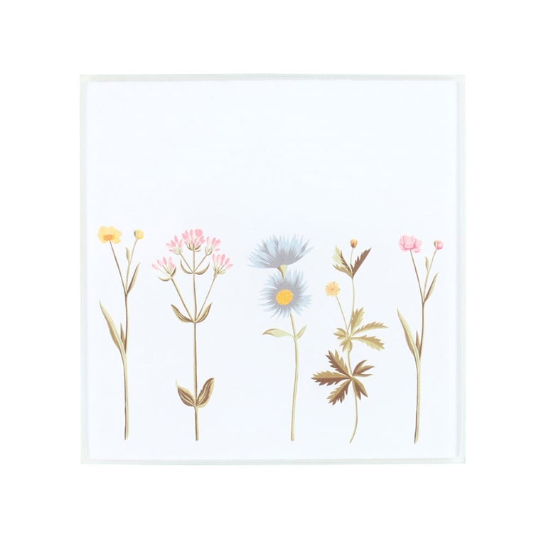 Floral Glass Coaster Set - Dainty Floral Designs, Wipe Clean, Perfect for Spring Entertaining
