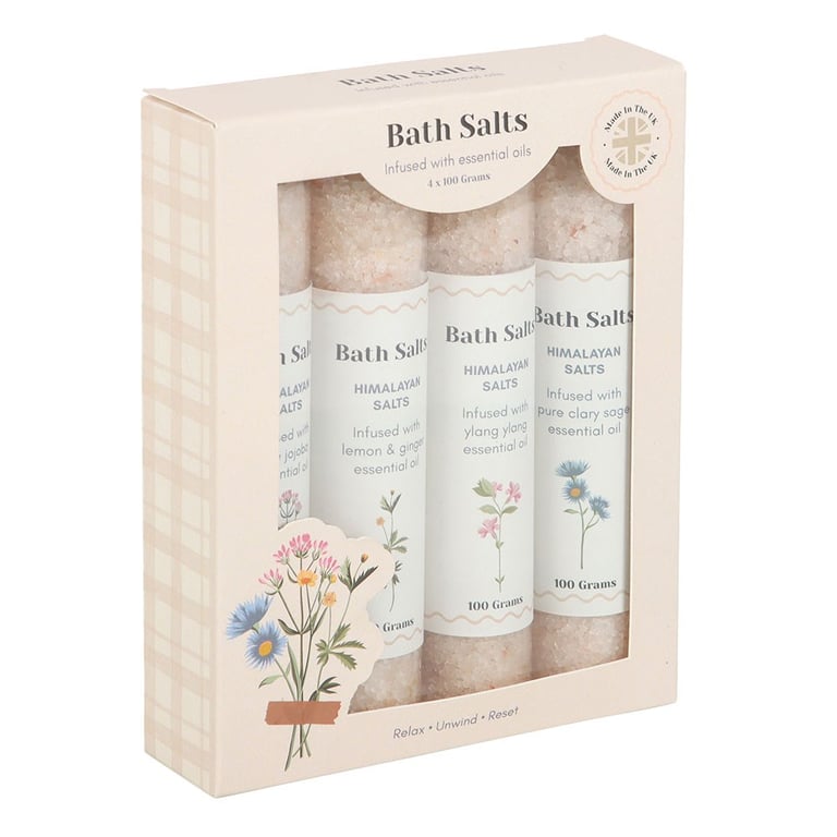 Himalayan Floral Bath Salt Gift Set - Essential Oil-Infused Self-Care Treats