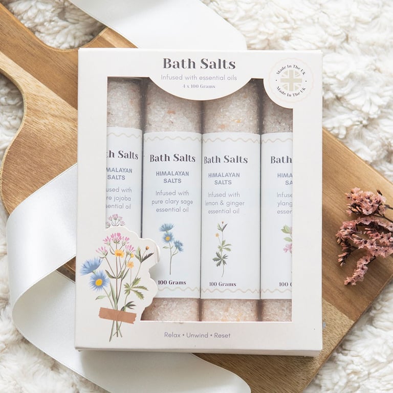 Himalayan Floral Bath Salt Gift Set - Essential Oil-Infused Self-Care Treats
