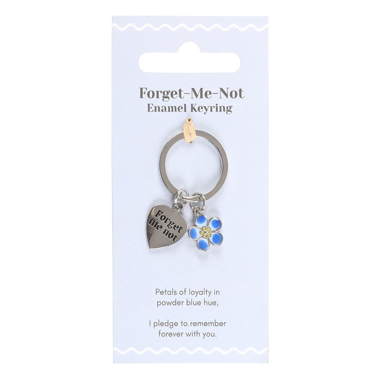 Forget-Me-Not Enamel Flower Keyring - Sentimental Gift Token of Appreciation