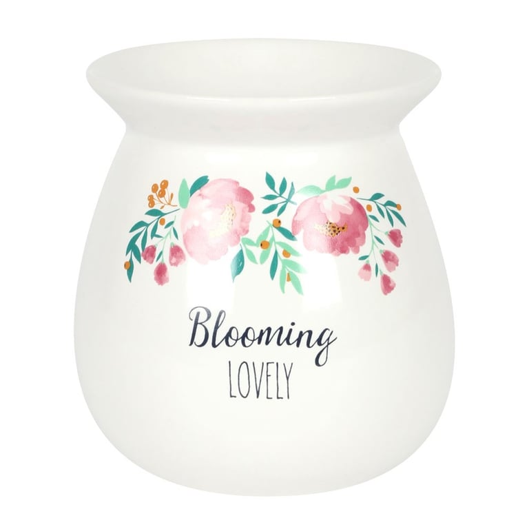 Large Blooming Lovely Wax Melt Burner Gift Set - Eco Soy Wax Melts & Ceramic Oil Warmer