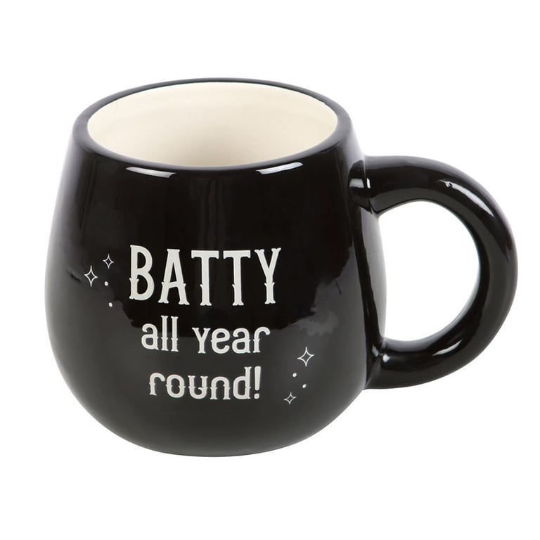 Batty All Year Round Peekaboo Mug - 500ml Quirky Bat Themed Coffee Cup
