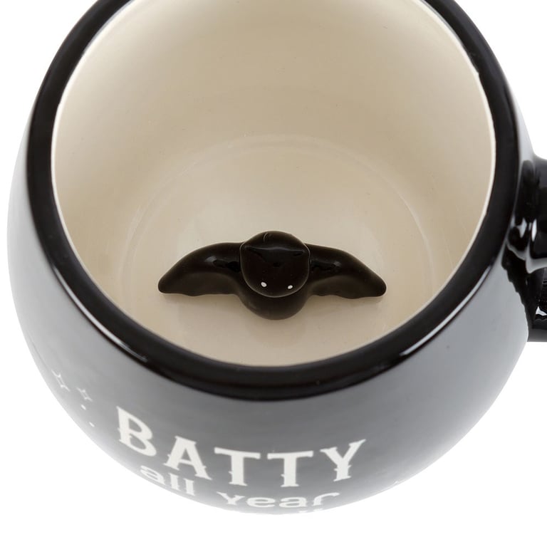 Batty All Year Round Peekaboo Mug - 500ml Quirky Bat Themed Coffee Cup