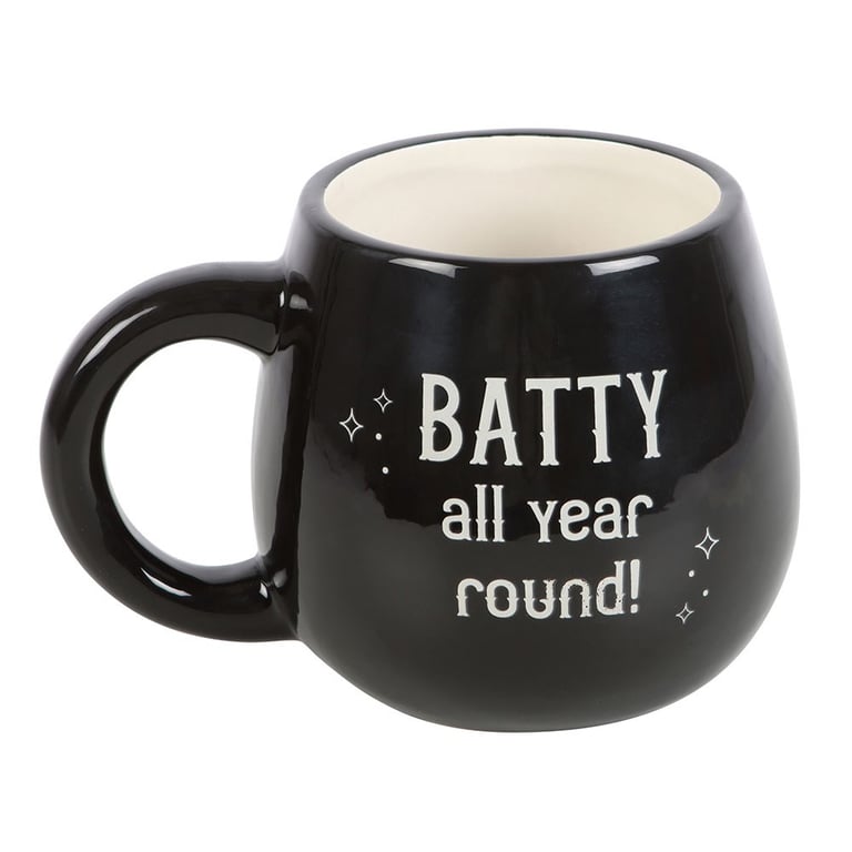 Batty All Year Round Peekaboo Mug - 500ml Quirky Bat Themed Coffee Cup