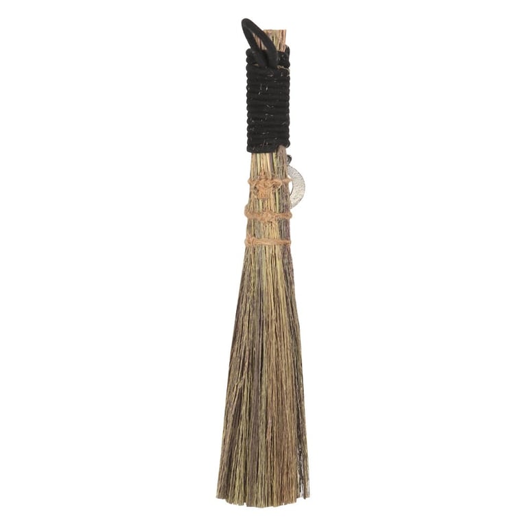 20cm Besom Broom with Crescent Moon Charm - Altar Brush and Spiritual Cleansing Tool