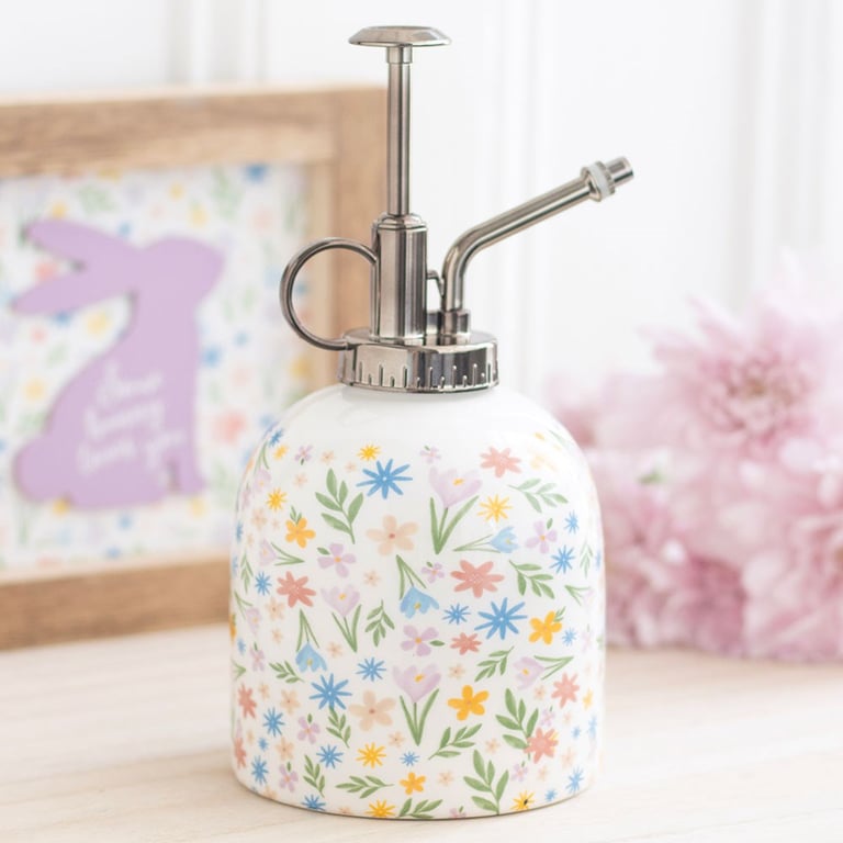 Ceramic Spring Floral Print Plant Mister - 400ml Indoor Garden Watering Tool