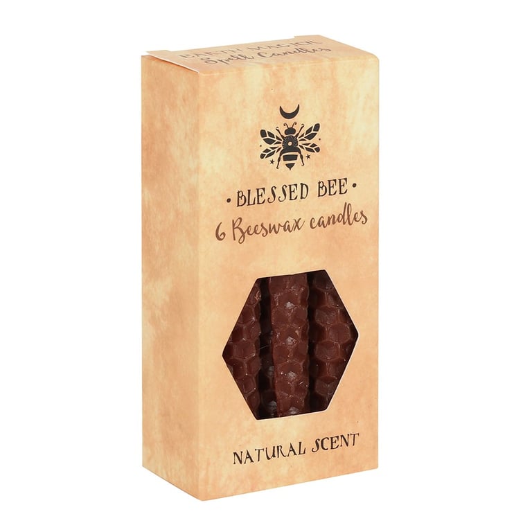 Brown Beeswax Spell Candles - Natural Scent for Family Stability Spells