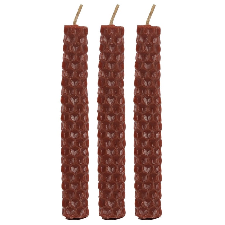 Brown Beeswax Spell Candles - Natural Scent for Family Stability Spells