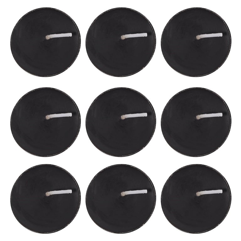 Opium Scented Black Tealights - 3 Hour Paraffin Wax Candles in Floral Design Packaging