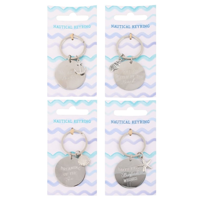 Nautical Metal Keyrings - Seaside Charms & Anchors, Perfect Token Gifts