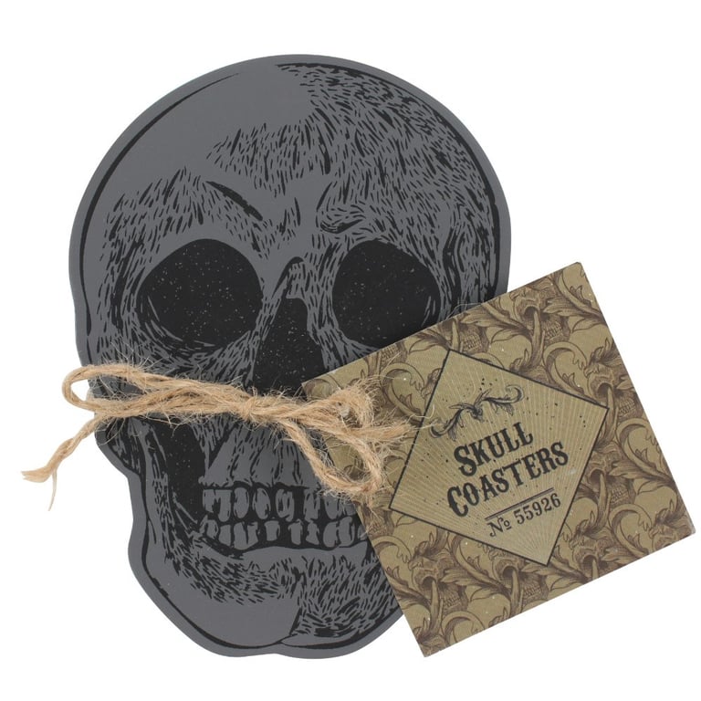 Skull Coasters - Set of 4 MDF Furniture Protectors with Wipe Clean Surface