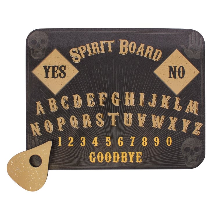 Gothic Skull Print Spirit Board - Ouija Board with Instructions for Home Occult Tools