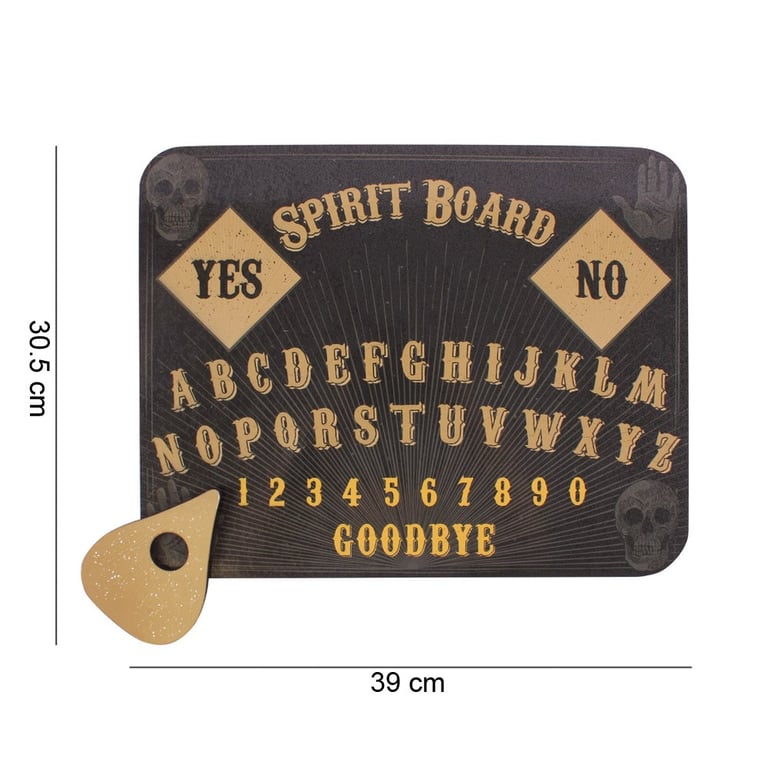Gothic Skull Print Spirit Board - Ouija Board with Instructions for Home Occult Tools